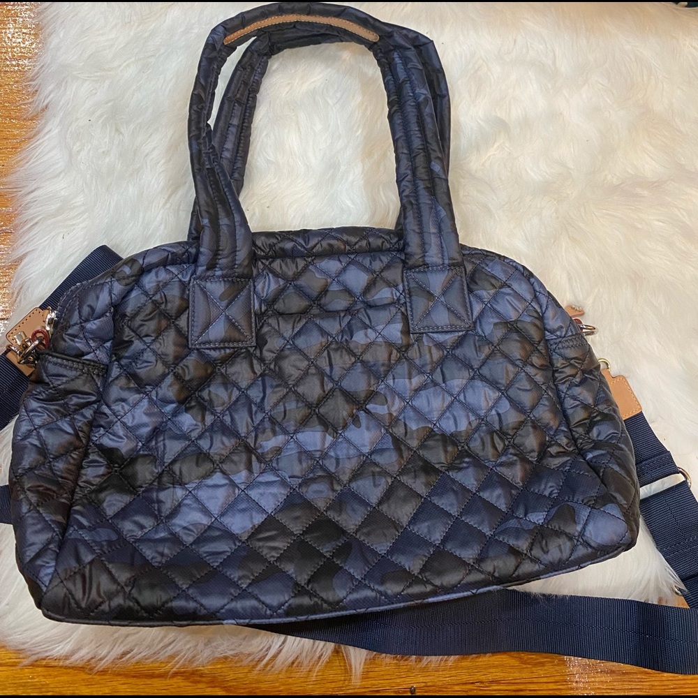 EUC MZ Wallace Dark Blue Camo JJ Travel Bag